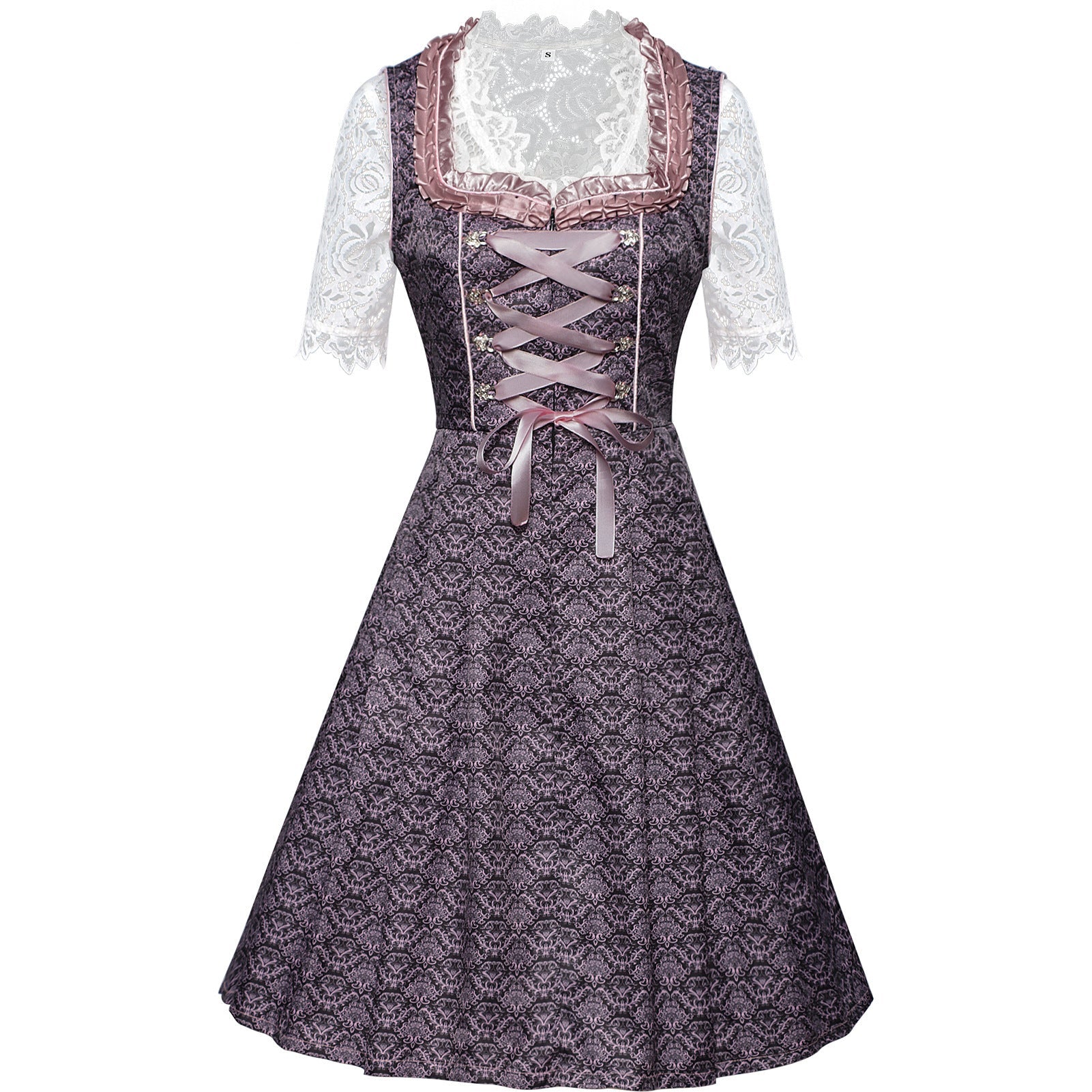 Women's Traditional Short Sleeve Tied Dress