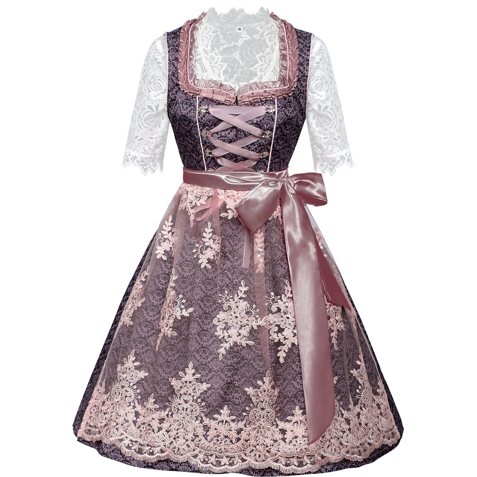 Women's Traditional Short Sleeve Tied Dress